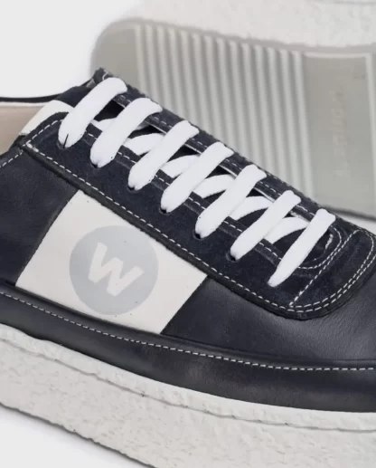 Wonders Deportivas Piel Cordones Marino Discount