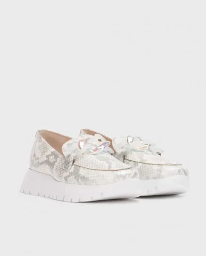 Wonders Mocasin Rose Blanco Off Cheap