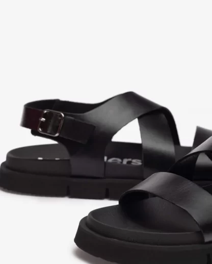 Wonders Sandalia Piel Tiras Cruzadas Negro Flash Sale